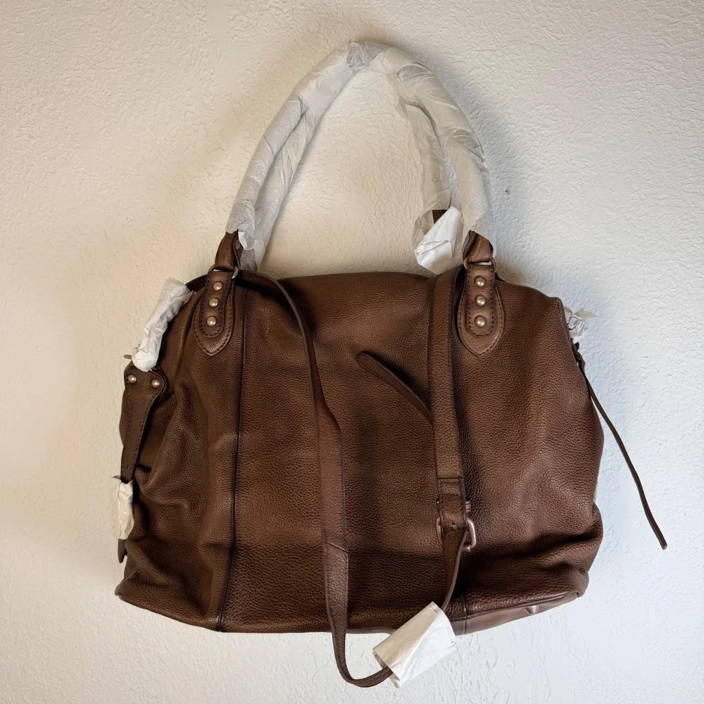 NEW Free People Emerson Tote Bag Espresso Cocoa Leather *Discontinued Color*